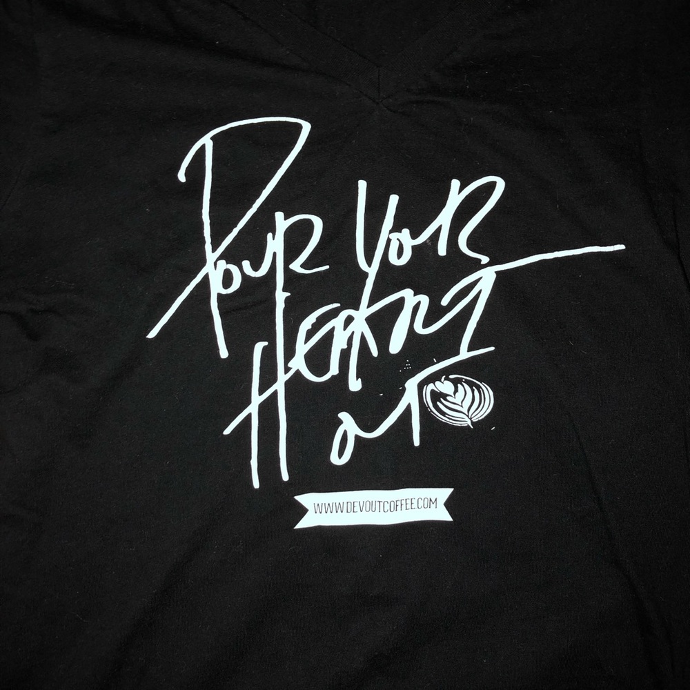 Pour Your Heart Out tee from Devout Coffee